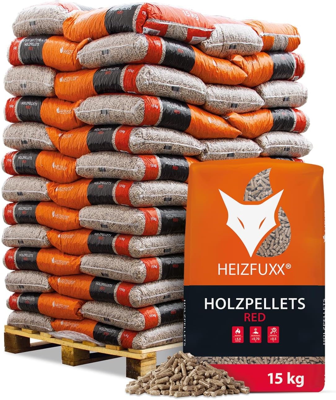 HEIZFUXX RED ENplus A1 Holzpellets – 975 kg (65 Säcke)