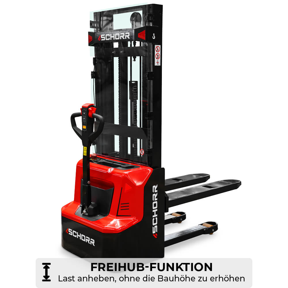 SCHORR Elektro-Hochhubwagen PRO+ Freihub 1300 kg, 2,9–4,3 m – Bild 4