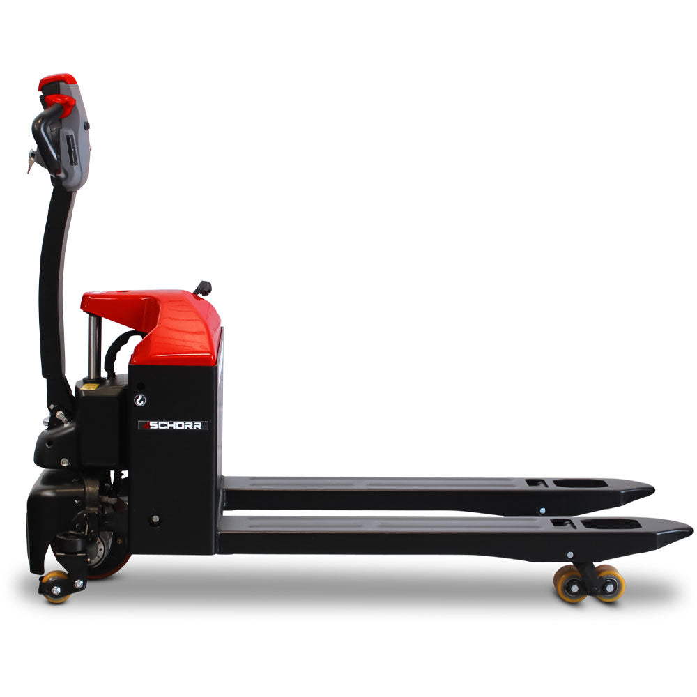 SCHORR Elektro-Niederhubwagen 1500 kg RR15NHE4HD, Stützräder – Bild 9