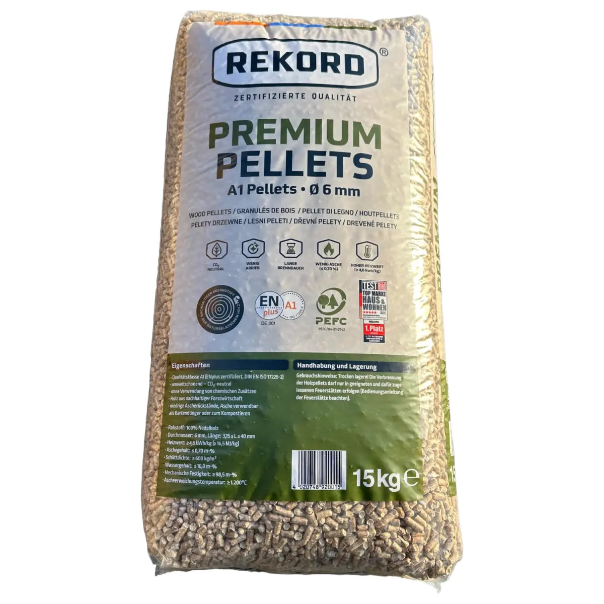 REKORD Premium Holzpellets A1 ENplus – 990 kg Palette – Bild 2