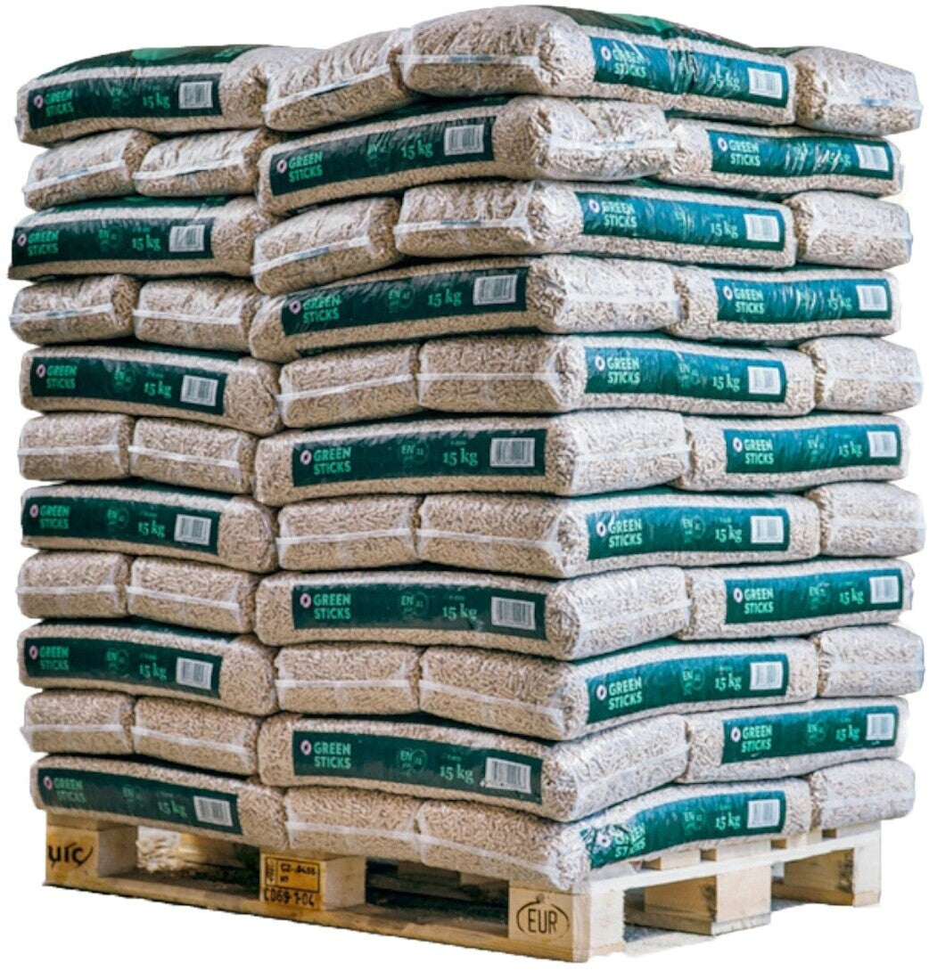 Greensticks Holzpellets – Palette 990 kg (66 × 15 kg)