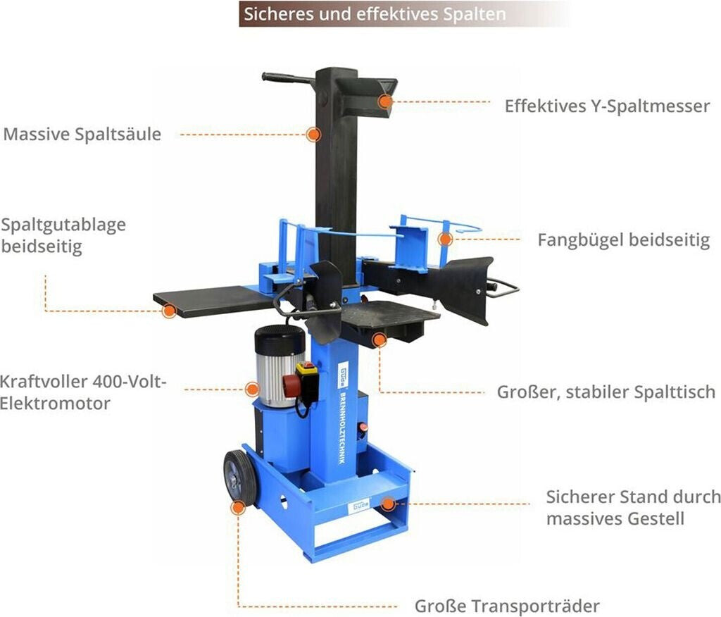 Güde GHS 500/8TED 400V Holzspalter – 8 t – Bild 8