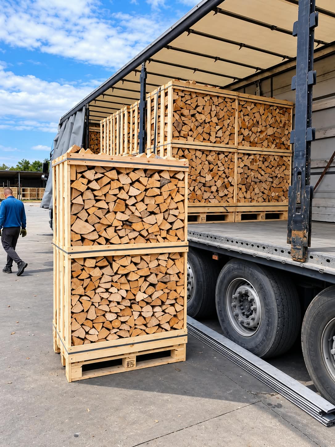 Buchenholz-Brennholz, trocken und ofenfertig – 54 RM, Lieferung per LKW